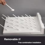 Heytaful Lab Drying Racks for Lab Glassware and Bottles Wall Mounted Test Tube Dryer Detachable PP Lab Rack White (Small 27pegs)