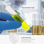 Njvial 200Pcs 10ml Round Bottom Centrifuge Tubes with Lids, Plastic Clear Lab Test Sample Vials with Snap Caps and Graduated Measuring Scale