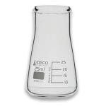 Eisco Labs - 25mL Conical Flask, Wide Neck, Borosilicate Glass, Heat Resistant Flask for Small Volume Mixing, Titrations, Sample Storage, Scientific Experiments - Chemists, Microbiologists & Labs