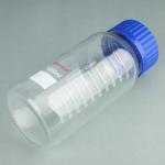 stonylab Graduated Storage Bottle, Premium Glass Round Bottom Reagent Bottle with GL80 Screw Cap, 1000 ml Wide Mouth Media Storage Bottle with Clear Scale