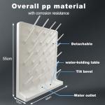 Heytaful Lab Drying Racks for Lab Glassware and Bottles Wall Mounted Test Tube Dryer Detachable PP Lab Rack White (Small 27pegs)