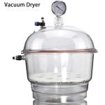 MiBoce Polycarbonate Vacuum Desiccator, Lab Vacuum Desiccator, with Pressure Gauge and 150mm Double Valve, Adjustable Air Intake, for Vacuum Drying and Storage