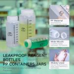 Multi-Size PP Lab Reagent Bottles Set with Scales-Wide Mouth Chemical Plastic Resistant Storage Containers, Airtight Leakproof Graduated Sample Bottles for Laboratory Liquids(20x8oz,12x17oz,6x34oz)
