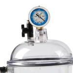 Vacuum Desiccator 150mm, Double Valves Glassware Lab Desiccator Dryer Jar for Moisture Control, 11.02inch Height