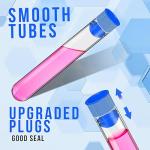 Teenitor 50 Pack Clear Plastic Test Tubes with Blue Caps, 16×100mm, Good Seal for Jewelry Seed Beads Powder Spice Liquid Experiment Halloween Birthday Party