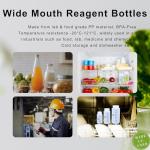 Multi-Size PP Lab Reagent Bottles Set with Scales-Wide Mouth Chemical Plastic Resistant Storage Containers, Airtight Leakproof Graduated Sample Bottles for Laboratory Liquids(20x8oz,12x17oz,6x34oz)