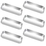 Yzurbu 6pcs Metal Tray, Stainless Steel Small Tray for Tattoo, Resin, Bathroom, Lab Instrument Supplies