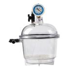 Vacuum Desiccator 150mm, Double Valves Glassware Lab Desiccator Dryer Jar for Moisture Control, 11.02inch Height