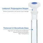 PATIKIL 100ml Volumetric Flask, 6Pcs 3.3 Borosilicate Glass Graduated Volumetric Measuring Flask with Plug Cap Tolerance 0.1ml for Lab Experiment, Clear