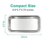 Yzurbu 6pcs Metal Tray, Stainless Steel Small Tray for Tattoo, Resin, Bathroom, Lab Instrument Supplies