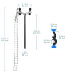 stonylab Chain Clamp and Bosshead Clamp Holder Set, Adjustable Lab Stand Accessory, Aluminum Alloy Glassware Holder for Beakers and Funnels, Fits 40-145 mm Diameter