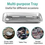 Yzurbu 6pcs Metal Tray, Stainless Steel Small Tray for Tattoo, Resin, Bathroom, Lab Instrument Supplies