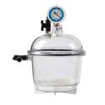 Vacuum Desiccator 150mm, Double Valves Glassware Lab Desiccator Dryer Jar for Moisture Control, 11.02inch Height