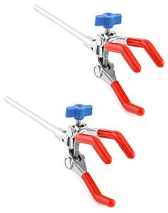 QWORK 3 Prong Lab Clamp Set, Adjustable Jaws