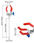 QWORK 3 Prong Lab Clamp Set, Adjustable Jaws