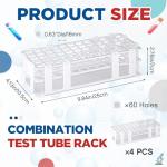 4-Pack Detachable Plastic Test Tube Rack