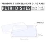10 Pack Sterile Square Plastic Petri Dishes
