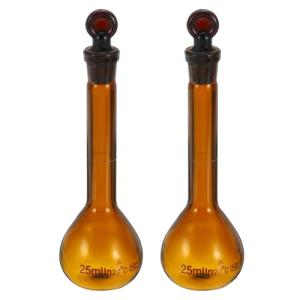 25ml Borosilicate Glass Volumetric Flask, 2-Pack