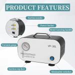 LABHOUSE Lab Diaphragm Vacuum Pump VP-30L Portable Mini Oilless Diaphragm Oil Free 30L/min & Rubber Tube for Laboratory Vacuum Filtration,Positive and Negative Pressure,110V-220V