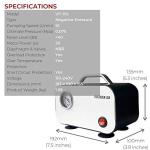 Fristaden Lab American Oilless Vacuum Pump, Fast 10L Per Minute Pumping Speed, Small Portable Vacuum Pump, 20W Oilless Motor and Diaphragm Pump with 1 Year Warranty