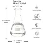 JOLABEAR 1000ml Borosilicate Glass Erlenmeyer Flasks