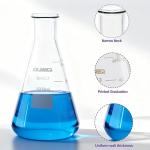 JOLABEAR 1000ml Borosilicate Glass Erlenmeyer Flasks