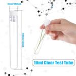200 Clear Plastic Test Tubes with Caps - 10 ml