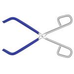 Utile Lab Beaker Tongs, Made of Mild Steel, with Chrome Plated Surface and Blue PVC Overmolding Cover, Laboratory Clamps for 50ML-2000ML Beakers, 4030.0903.1