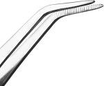 MMOBIEL Stainless Steel Tweezers 20cm / 8inch with curved 60 Degree Serrated Tip Professional Multi Purpose Tongs Tool for Industrial work, Laboratory Use, Gardening, Cooking