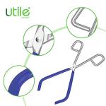 Utile Lab Beaker Tongs, Made of Mild Steel, with Chrome Plated Surface and Blue PVC Overmolding Cover, Laboratory Clamps for 50ML-2000ML Beakers, 4030.0903.1