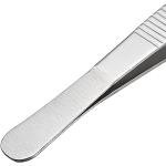 MMOBIEL Stainless Steel Tweezers 20cm / 8inch with curved 60 Degree Serrated Tip Professional Multi Purpose Tongs Tool for Industrial work, Laboratory Use, Gardening, Cooking