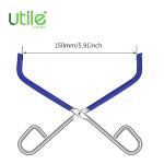 Utile Lab Beaker Tongs, Made of Mild Steel, with Chrome Plated Surface and Blue PVC Overmolding Cover, Laboratory Clamps for 50ML-2000ML Beakers, 4030.0903.1