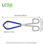 Utile Lab Beaker Tongs, Made of Mild Steel, with Chrome Plated Surface and Blue PVC Overmolding Cover, Laboratory Clamps for 50ML-2000ML Beakers, 4030.0903.1