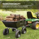 Heavy Duty Utility Dump Wagon with Pneumatic Tires