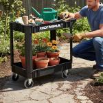 Heavy Duty 2 Shelf Rolling Utility Cart