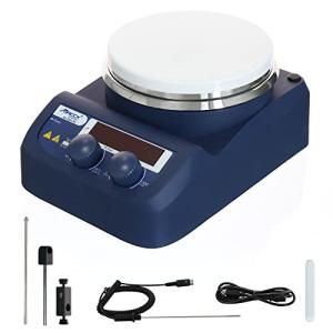 Maccx Magnetic Stirrer Hot Plate with Support Stand, 5.3 inch Digital Hotplate, Max 536℉/280℃, LED Panel, Temperature Control & Speed Adjust, 1500 RPM Lab Stirrers Hotplate, HMS280-001