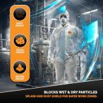 Tiger Tough Heavy Duty White Coveralls, 3X-Large - 25-Pack