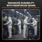 Tiger Tough Heavy Duty White Coveralls, 3X-Large - 25-Pack