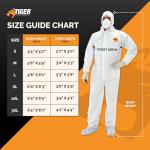 Tiger Tough Heavy Duty White Coveralls, 3X-Large - 25-Pack