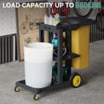 YITAHOME 3-Shelf Janitorial Cleaning Cart on Wheels