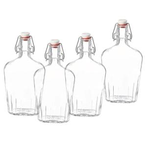 Bormioli Rocco 17 oz Glass Pocket Flask Set