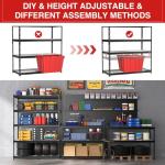 5-Tier Heavy Duty Metal Shelving Unit 48"W x 72"H