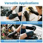 Borje Black Nitrile Disposable Gloves, 4 Mil Medical Exam Gloves, Latex & Powder-Free, Food Safe, Textured Fingertips, Cleaning, Medium, 100 Count