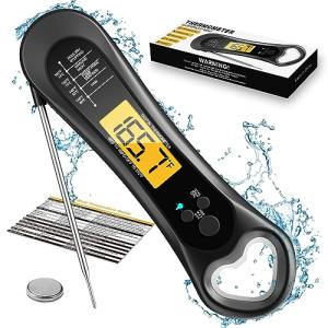 Digital Instant Read Meat Thermometer - Waterproof Kitchen & BBQ