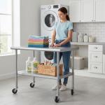 Stainless Steel Prep Table with Wheels 24x36 Inches