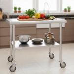 Stainless Steel Prep Table with Wheels 24x36 Inches