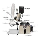 BAOSHISHAN 0.53gal/2L Rotary Evaporator Lab Rotovap with Manual Lift Digital Controller 0-120rpm 0-180℃ 110V (2L)