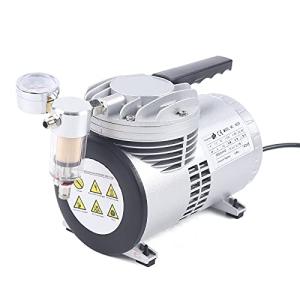 10V Oilless Diaphragm Vacuum Pump 1 / 6HP 20-23L/min 1450/1700r.p.m Oil Free Vacuum Suction Pump Quiet High Vacuum Piston Compressor with US Plug for Food Packaging Handicrafts