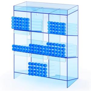Blue Tube Rack with 9 Compartments and Trays