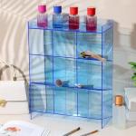 Blue Tube Rack with 9 Compartments and Trays
